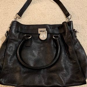 Michael Kors Black & Silver Hamilton Handbag